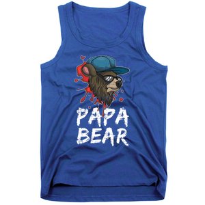 Fathers Day Animal Family Dad Funny Sunglasses Papa Bear Great Gift Tank Top