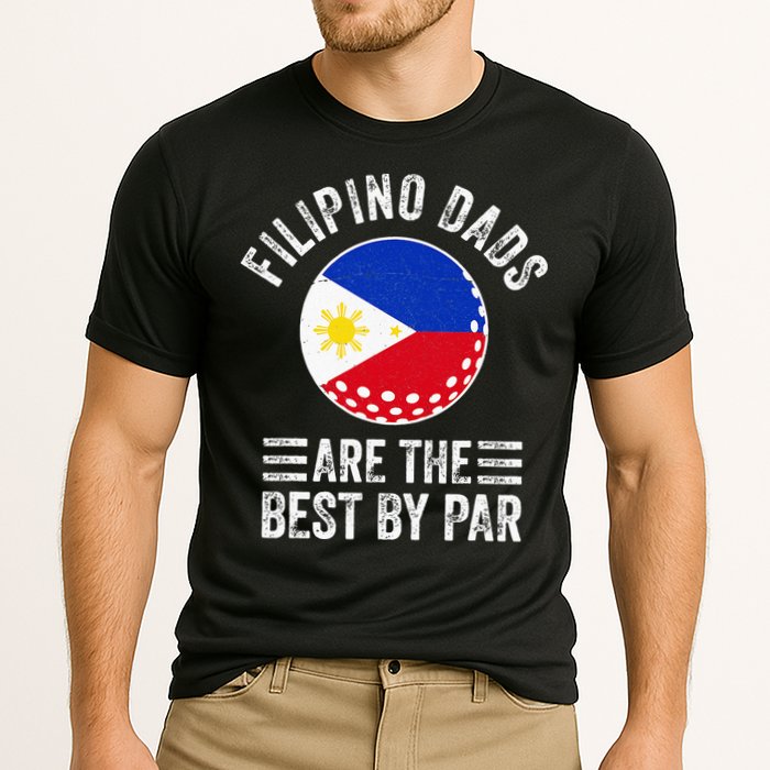 Filipino Dads Are The Best By Par Philippines Flag Golf Dad Cooling Performance Crew T-Shirt