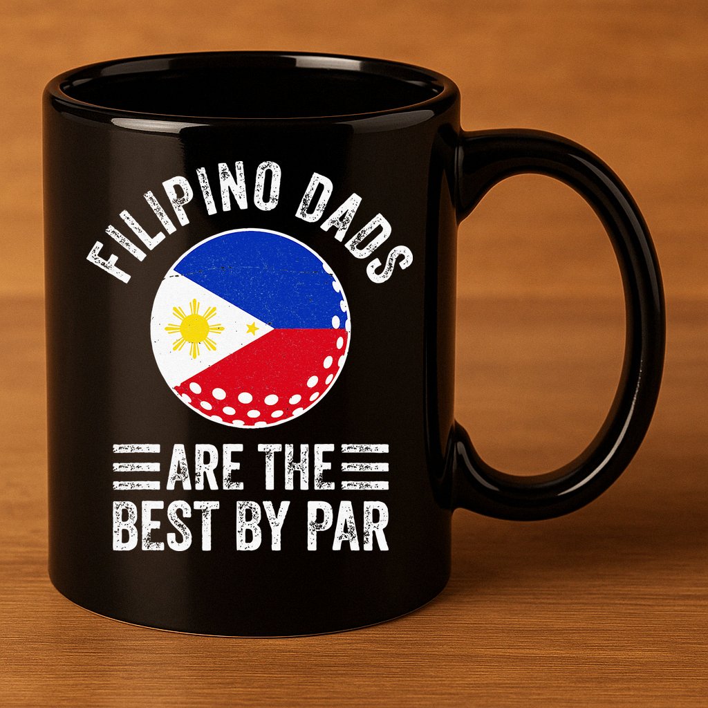 Filipino Dads Are The Best By Par Philippines Flag Golf Dad 11oz C Handle Ceramic Mug