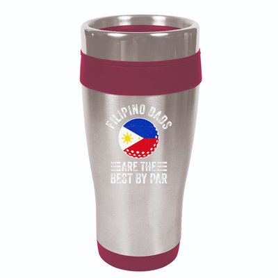 Filipino Dads Are The Best By Par Philippines Flag Golf Dad 16oz Travel Tumbler
