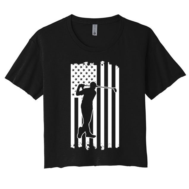 Father's Day American Flag Golf Club Swing Dad Gift Golf Dad Crop Top