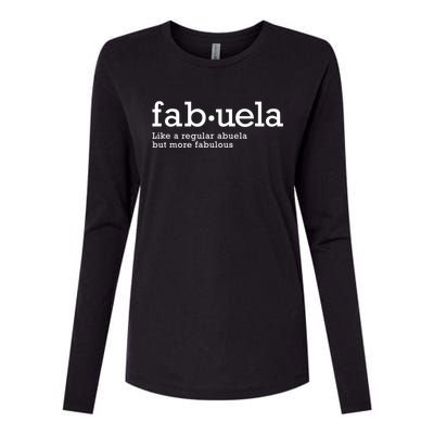 Fabuela Definition Abuela Grandma Womens Cotton Relaxed Long Sleeve T-Shirt