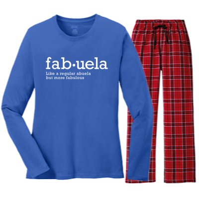 Fabuela Definition Abuela Grandma Women's Long Sleeve Flannel Pajama Set 