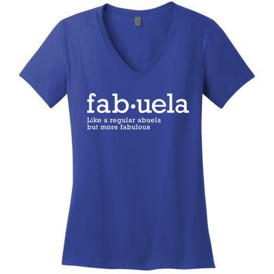 Fabuela Definition Abuela Grandma Women's V-Neck T-Shirt