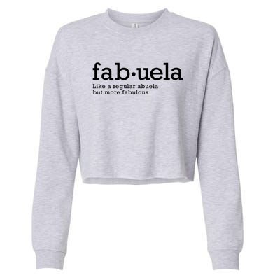 Fabuela Definition Abuela Grandma Cropped Pullover Crew