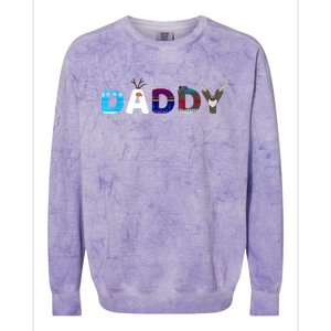 Frozen Dad And Mom Birthday Daddy Family Party Snowman Colorblast Crewneck Sweatshirt