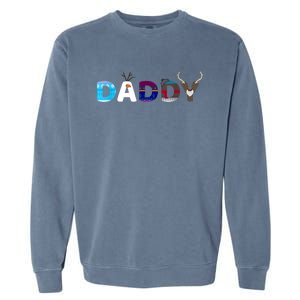 Frozen Dad And Mom Birthday Daddy Family Party Snowman Garment-Dyed Sweatshirt