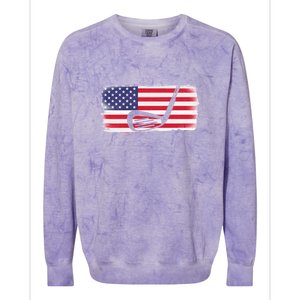 Father's Day American Flag Golf Gift Golf Dad Colorblast Crewneck Sweatshirt