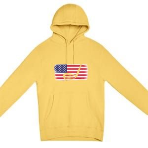 Father's Day American Flag Golf Gift Golf Dad Premium Pullover Hoodie