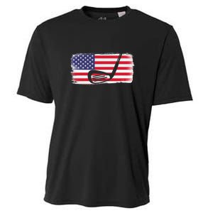 Father's Day American Flag Golf Gift Golf Dad Cooling Performance Crew T-Shirt