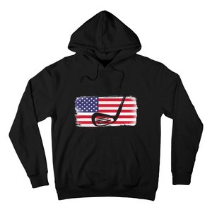 Father's Day American Flag Golf Gift Golf Dad Hoodie