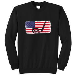 Father's Day American Flag Golf Gift Golf Dad Sweatshirt