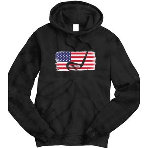 Father's Day American Flag Golf Gift Golf Dad Tie Dye Hoodie