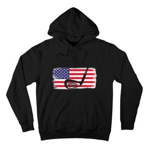 Father's Day American Flag Golf Gift Golf Dad Tall Hoodie