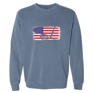 Father's Day American Flag Golf Gift Golf Dad Garment-Dyed Sweatshirt