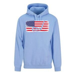 Father's Day American Flag Golf Gift Golf Dad Unisex Surf Hoodie