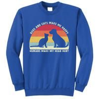 Funny Dogs And Cats Make Me Happy Hu Make My Head Hurt Funny Gift Sweatshirt