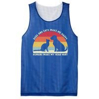 Funny Dogs And Cats Make Me Happy Hu Make My Head Hurt Funny Gift Mesh Reversible Basketball Jersey Tank