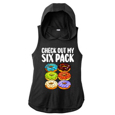 Funny Donut Art For Women Doughnut Lover Gym Six Pack Ladies PosiCharge Tri-Blend Wicking Draft Hoodie Tank