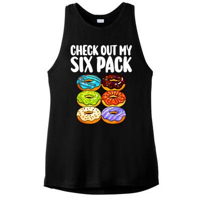 Funny Donut Art For Women Doughnut Lover Gym Six Pack Ladies PosiCharge Tri-Blend Wicking Tank