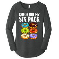 Funny Donut Art For Women Doughnut Lover Gym Six Pack Women's Perfect Tri Tunic Long Sleeve Shirt