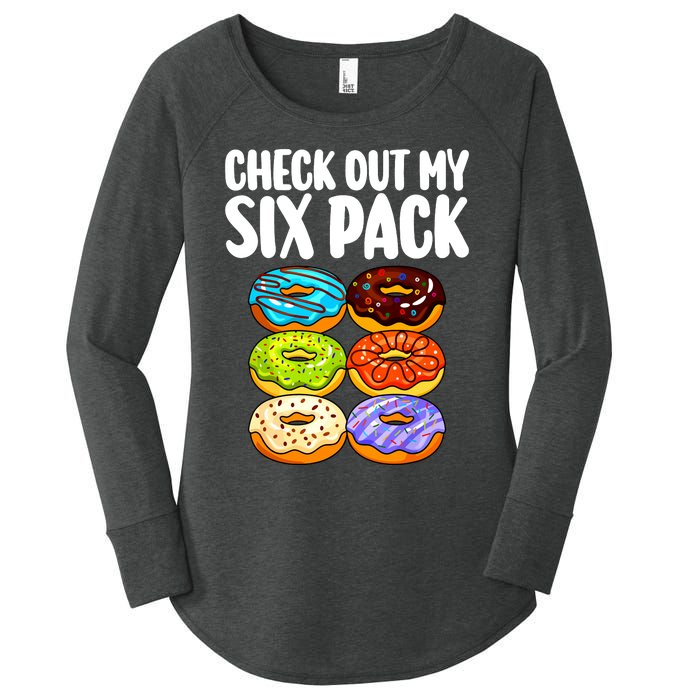 Funny Donut Art For Women Doughnut Lover Gym Six Pack Women's Perfect Tri Tunic Long Sleeve Shirt