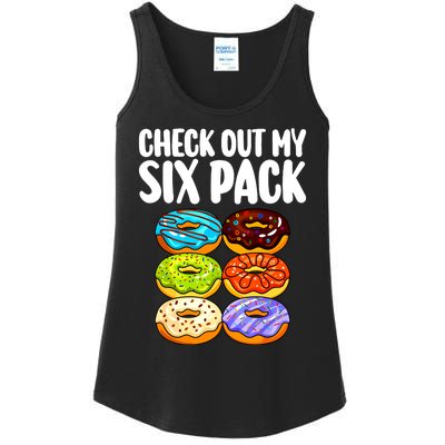 Funny Donut Art For Women Doughnut Lover Gym Six Pack Ladies Essential Tank