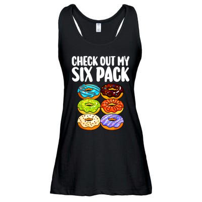 Funny Donut Art For Women Doughnut Lover Gym Six Pack Ladies Essential Flowy Tank