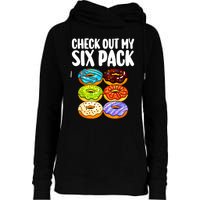 Funny Donut Art For Women Doughnut Lover Gym Six Pack Womens Funnel Neck Pullover Hood