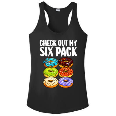 Funny Donut Art For Women Doughnut Lover Gym Six Pack Ladies PosiCharge Competitor Racerback Tank