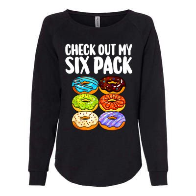 Funny Donut Art For Women Doughnut Lover Gym Six Pack Womens California Wash Sweatshirt