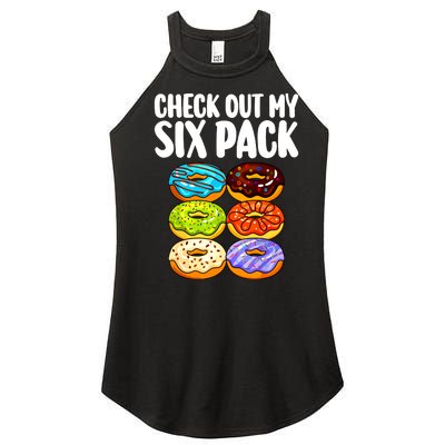 Funny Donut Art For Women Doughnut Lover Gym Six Pack Women's Perfect Tri Rocker Tank