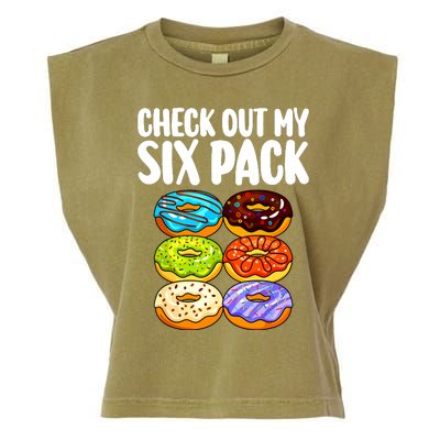 Funny Donut Art For Women Doughnut Lover Gym Six Pack Garment-Dyed Women's Muscle Tee