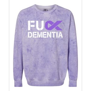 Fuck Detia Awareness Gift Purple Ribbon Support Warrior Gift Colorblast Crewneck Sweatshirt