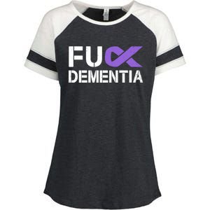 Fuck Detia Awareness Gift Purple Ribbon Support Warrior Gift Enza Ladies Jersey Colorblock Tee