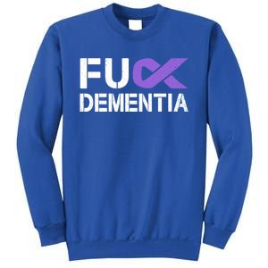 Fuck Detia Awareness Gift Purple Ribbon Support Warrior Gift Sweatshirt