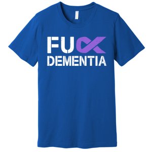 Fuck Detia Awareness Gift Purple Ribbon Support Warrior Gift Premium T-Shirt