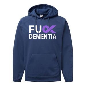 Fuck Detia Awareness Gift Purple Ribbon Support Warrior Gift Performance Fleece Hoodie