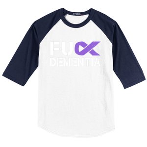 Fuck Detia Awareness Gift Purple Ribbon Support Warrior Gift Baseball Sleeve Shirt