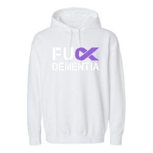 Fuck Detia Awareness Gift Purple Ribbon Support Warrior Gift Garment-Dyed Fleece Hoodie