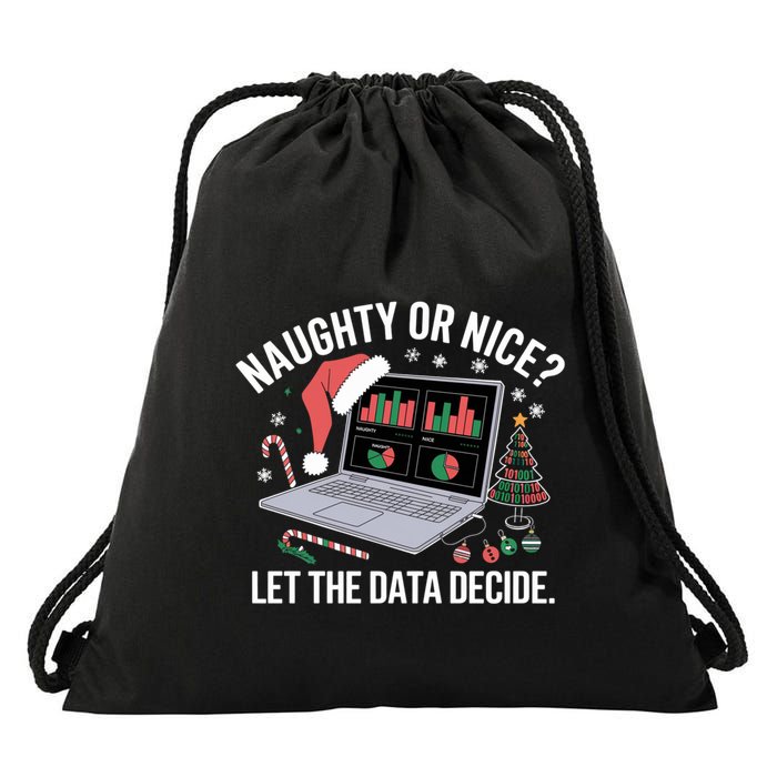Funny Data Analyst Christmas Pun For Data Nerds Funny Gift Drawstring Bag