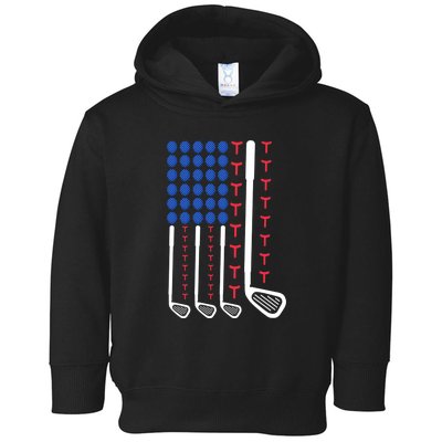 Father's Day American Flag Golfing Gift For Dad Toddler Hoodie