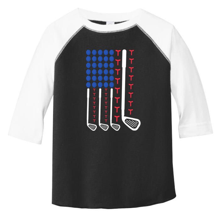 Father's Day American Flag Golfing Gift For Dad Toddler Fine Jersey T-Shirt