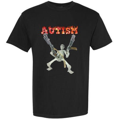 Funny Design Autism Skeleton Garment-Dyed Heavyweight T-Shirt