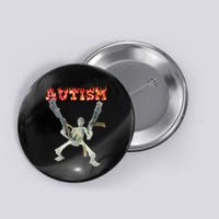 Funny Design Autism Skeleton Button