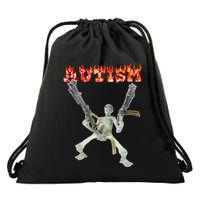 Funny Design Autism Skeleton Drawstring Bag