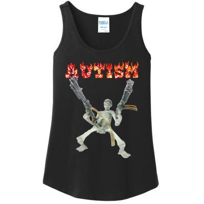 Funny Design Autism Skeleton Ladies Essential Tank