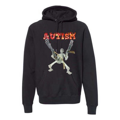 Funny Design Autism Skeleton Premium Hoodie