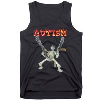 Funny Design Autism Skeleton Tank Top