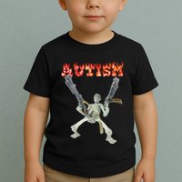 Funny Design Autism Skeleton Toddler T-Shirt